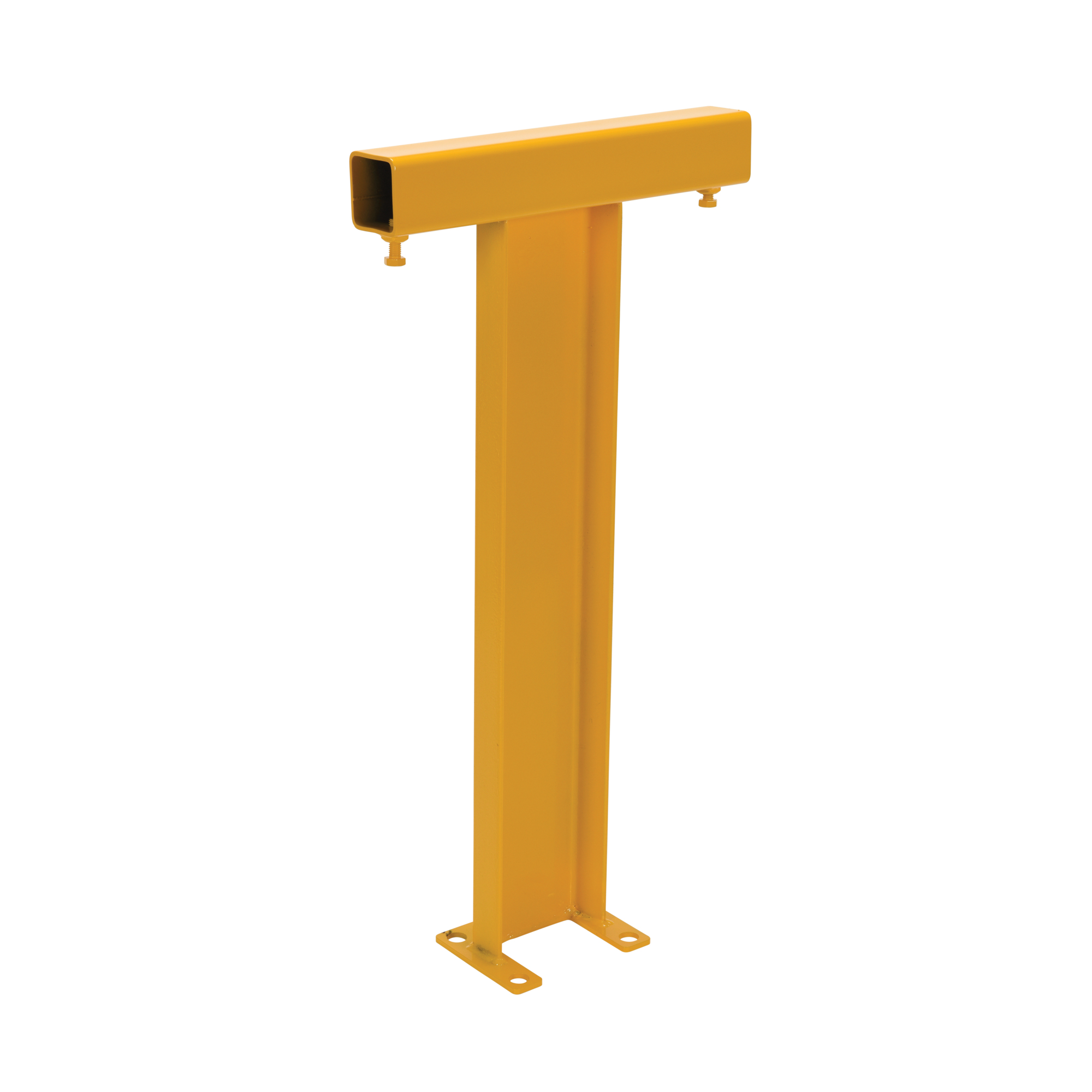 Vestil Steel Modular Guard System Straight Post — 7-5/8in. x 18in. x 36in., 1 Rail, Yellow, Model# MG-SP-36-1